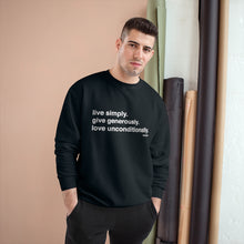 Load image into Gallery viewer, Premium Live. Give. Love. Champion Sweatshirt (24 Meals)