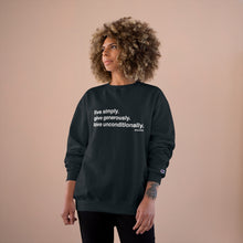 Load image into Gallery viewer, Premium Live. Give. Love. Champion Sweatshirt (24 Meals)