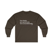 Load image into Gallery viewer, Live. Give. Love. Ultra Cotton Long Sleeve Tee (20 Meals)