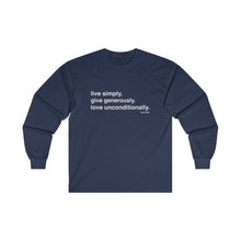Load image into Gallery viewer, Live. Give. Love. Ultra Cotton Long Sleeve Tee (20 Meals)