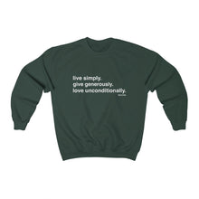 Load image into Gallery viewer, Live. Give. Love. Unisex Sweatshirt (24 Meals)