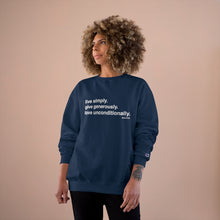 Load image into Gallery viewer, Premium Live. Give. Love. Champion Sweatshirt (24 Meals)
