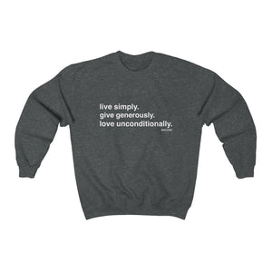 Live. Give. Love. Unisex Sweatshirt (24 Meals)