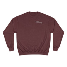 Load image into Gallery viewer, Small Logo | Live. Give. Love. Premium Champion Sweatshirt (24 meals)